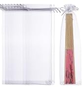 iplusmile 100 PCS Organza Bags, 10 x 2.3 inch Drawstring Jewelry Sheer Mesh Bags, Folding Hand Fa...