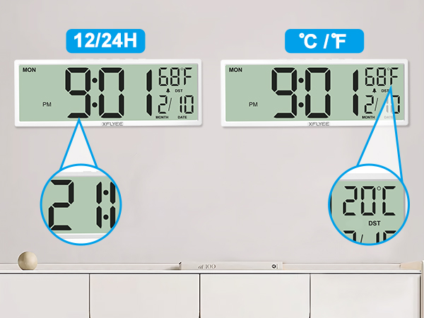 battery operated digital wall clock