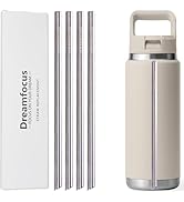 Dreamfocus Reusable Metal Straws Replacement Stainless Steel for YETI RAMBLER Straw Bottle 26 oz ...