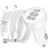 3-Port 70W Fast Car Charger for iPhone 14 13 12 11 Pro Max Plus Mini SE XR XS X 8 7 6, iPad, 2Pac...