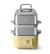 BUYDEEM G52 10.6Qt Electric Food Steamer for Cooking, Mellow Yellow | 1-4 People, 2-hour Keep War...