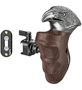 SmallRig Rotating Left-Side Wooden Handle with NATO Clamp &amp; NATO Rail, 360° Angle Adjustment, 15 ...