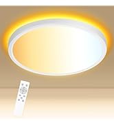 libtit 12 Inch White LED Ceiling Light with Night Light 1800K, 3000K/4000K/6500K Dimmable Flush M...