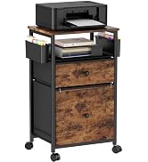 OPNICE File Cabinet, Rolling Cart with 2 Storage Drawers and 2 Pen Holders, Printer Stand &amp; Filin...