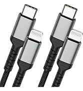 6ft USB C to iPhone Charger Cord Long, 2 Pack USB Type C to Lightning Cable PD Fast Charging USB-...