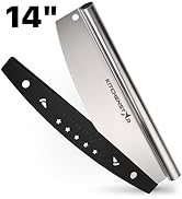 14” Pizza Cutter by KitchenStar | Sharp Stainless Steel Slicer Knife - Rocker Style w Blade Cover...