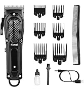 KEMEI Hair Clippers for Men, Professional Barber Clipper for Hair Cutting Cordless&Corded, Rechar...