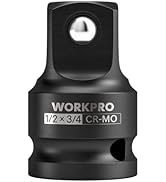 WORKPRO 1/2" F to 3/4" M Impact Socket Adapter, Cr-Mo Steel, Socket Adapter Set for Impact Driver...