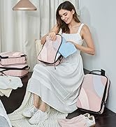 BAGSMART Compression Packing Cubes for Travel, 6 Set Travel Packing Cubes for Suitcases, Compress...