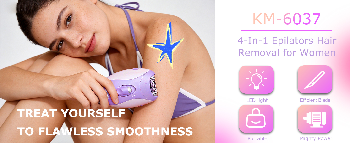 KM-6037 4-In-1 Epilators Hair Removal for Women