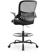 Sweetcrispy Tall Drafting Desk Chair - Ergonomic High Stool Computer with Adjustable Height and C...