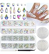 Briskbloom 2830PPCS Crystsal AB Nail Art Rhinestone Kit 120 Multi Shapes Crystal Flatback Rhinest...