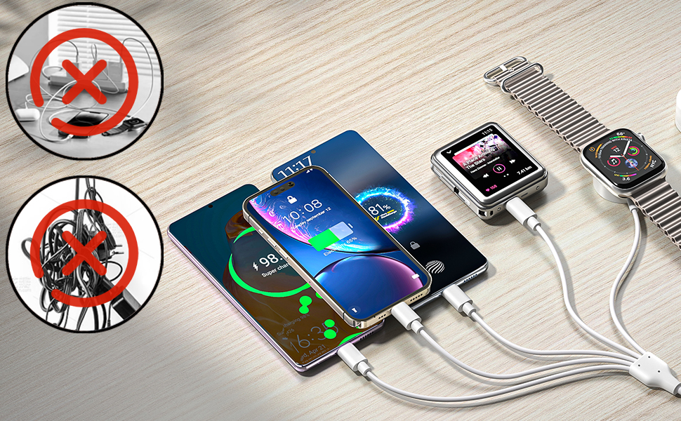 YIFYSUN 5-in-2 Multi Charging Cable