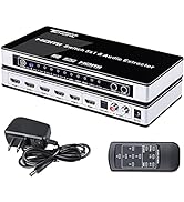 HDMI Switch with Audio Extractor - Tendak 4K 5 Ports HDMI Switcher Box with Optical Toslink SPDIF...
