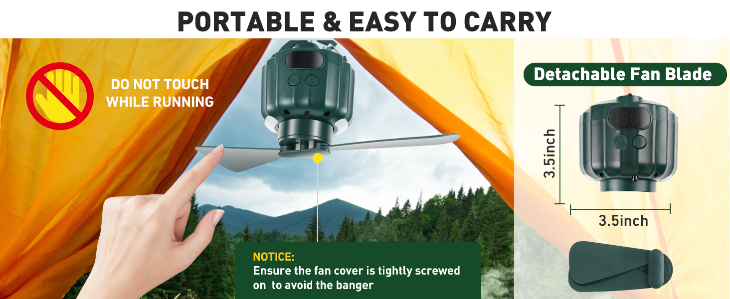 tent camping fan hanging