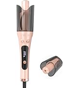 Automatic Rotating Curling Iron 1-inch - LANDOT 2-Way Anti-Tangle Self Curling Wand, Effortless C...