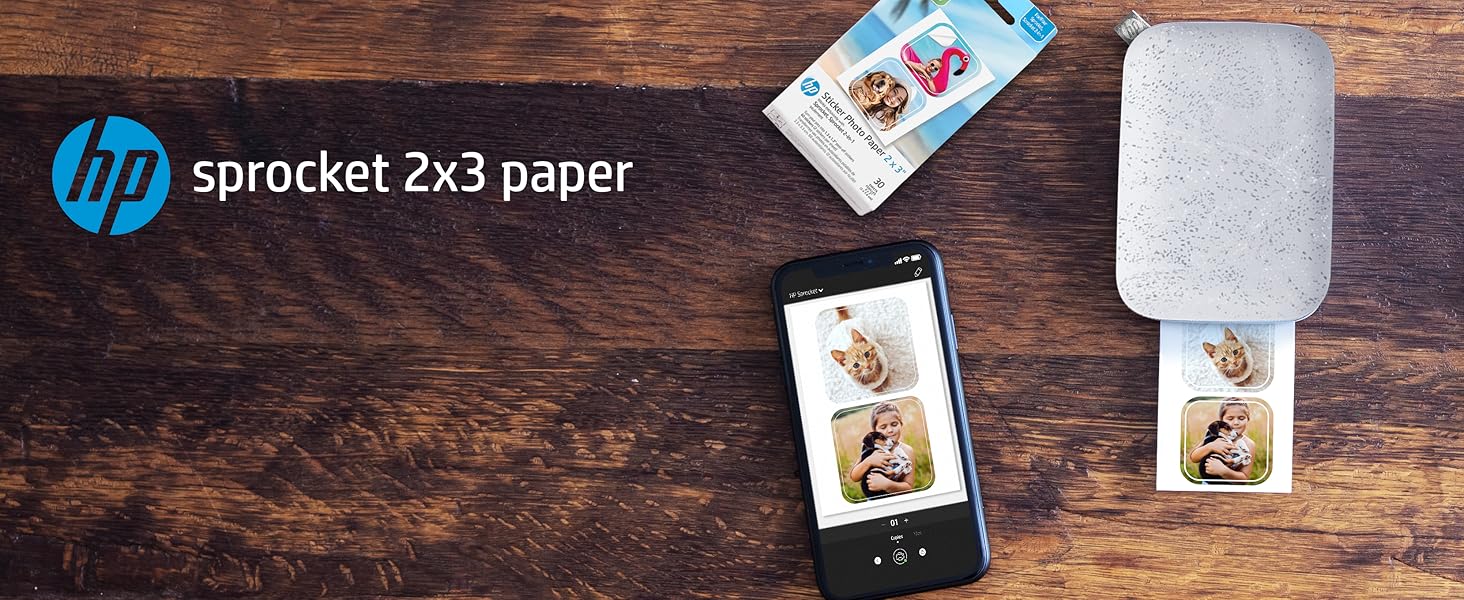HP Sprocket 2x3” Zink Pre-Cut Sticker Photo Paper