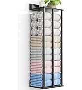 WeGXY Towel Racks for Bathroom Wall Mounted with Wooden Storage Shelf, Updated 3 Bar Metal Towel ...