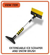 extendable ice scraper and snow brush