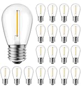Brightown 25 Pack LED S14 Replacement Light Bulbs, Shatterproof E26 Medium Base Edison Vintage Bu...