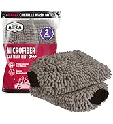 AIDEA Car Wash Mitt Microfiber, 2PK Grey