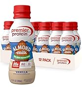 Premier Protein Almondmilk Plant Based Protein Shake, 20g Protein, 5g Sugar, 11.5 Fl oz, Vanilla,...