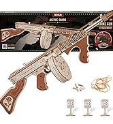 ROKR 3D Wooden Puzzles for Adults-Rubber Band Toy Tommy Gun-Model Kits to Build for Adults-Wood P...