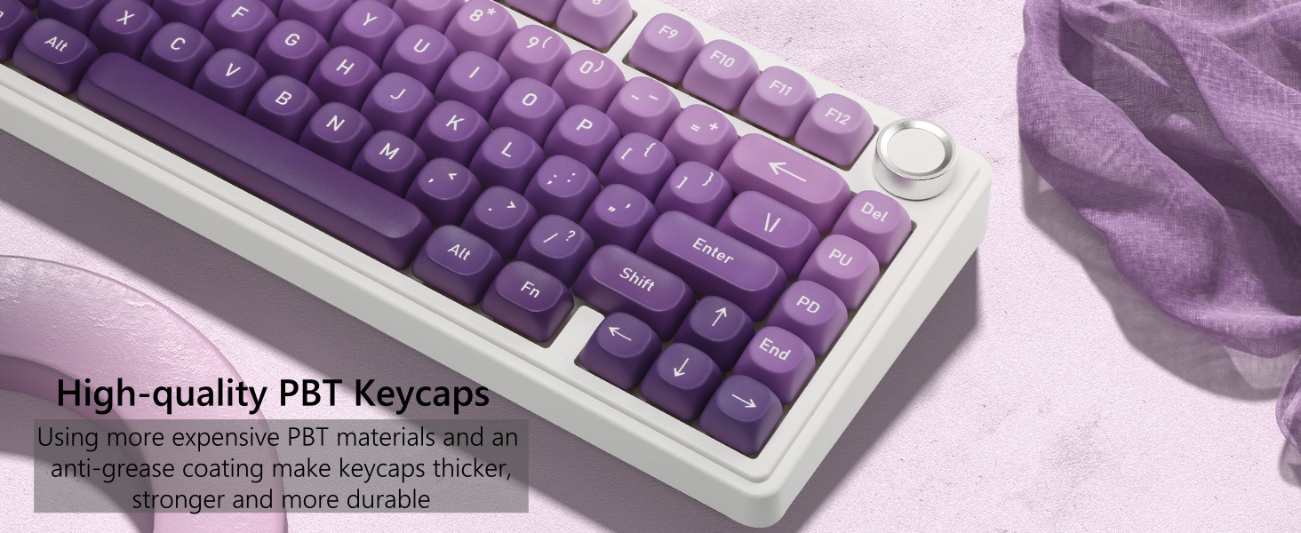 purple transparent keycaps