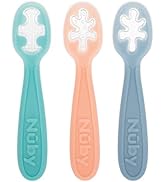 Nuby 3-Stage Baby's First Spoons Set - 3 Pack - 6+ Months - Baby Spoons with Easy Grip Handle - P...