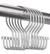 Bathway Shower Curtain Hooks Chrome Shower Curtain Rings with Cylindrical Design, 12Pcs Metal Sho...
