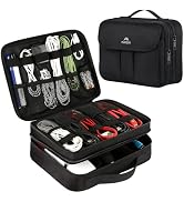 MATEIN Electronics Organizer, Waterproof Travel Electronic Case, Black | Portable Double Layer, C...