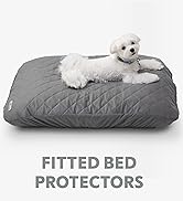 Paw Inspired Waterproof Fitted Cover for Dog Bed | Washable Bed Protector for Dog Mattress | Rem...