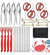 Crab Leg Crackers and Tools for Seafood,29 PCS Lobster Crackers Crab Tools Forks for Eating Nut C...