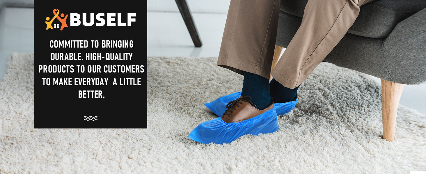 Heavy Duty Disposable CPE Shoe Covers, 100 Pack, Waterproof &amp;amp; Non-Slip