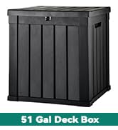YITAHOME Deck Box, 51 Gallon Weatherproof Outdoor Storage Container for Patio Cushions, Pool Supp...