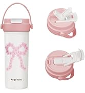 Pink Tumblers with Lids and Straws, 20 oz Insulated Coffee Tumbler Stainless Steel Vacuum Insulat...