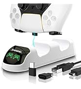 PS5 Controller Charger Station Dual Charging Dock - LED Indicator USB-C Stand with Overcharge Pro...