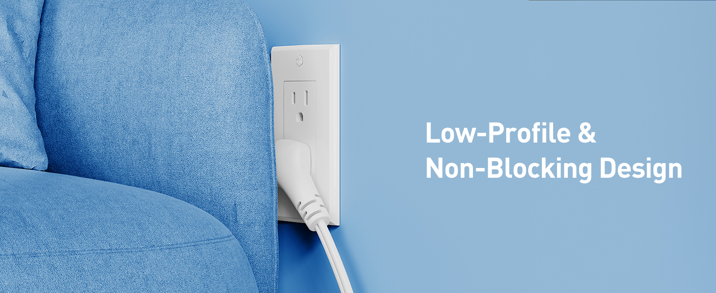 360° Rotating Flat Plug Short Extension Cord