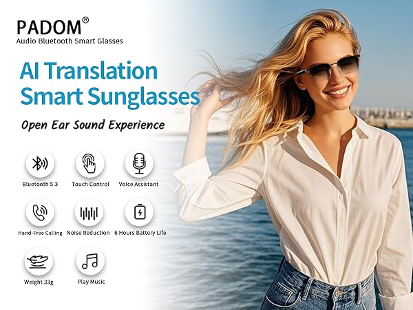 UF-10 Smart AI Translation Glasses for women