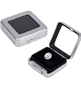 AHANDMAKER 2 Sizes Gemstone Display Boxes, Small Silver Loose Diamnond Gemstone Display Boxes, Gl...