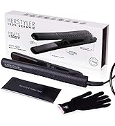 Herstyler Superstyler Onyx Ceramic Flat Iron, Ceramic Hair Straightener With Adjustable Temperatu...