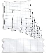 UCEC 7 Pieces Acrylic Stamp Block Assorted Sizes Clear Acrylic Mounting Blocks Set, Decorative St...