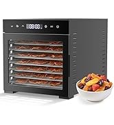 OLIXIS Food Dehydrator Machine, 500W Jerky Dehydrators with 8 Stainless Steel Large Trays, 185°F ...