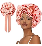 Vettres Silk Bonnet for Sleeping Women, Satin Hair Shower Cap 2025 Tie Band Adjustable Straps Hea...