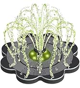 Yzert Solar Fountain with Colorful LED Lights &amp; 2000 mAh Battery Flower Shape, 3.5W Solar Power W...