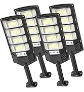 OKPRO Solar Lights Outdoor Waterproof, 320° Wide Angle Solar Street Light, 6500K Solar Flood Ligh...