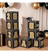 2026 Graduation Decorations, 4Pcs Graduation Boxes, So Proud of You and Class of 2026 Balloon Box...