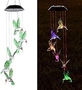 AVEKI Solar Wind Chimes Outdoor, Color-Changing Solar Mobile Wind Chime Waterproof Solar Powered ...