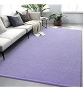 FALARK Purple Rugs for Bedroom Living Room, 4x6 ft Lavender Area Rug, Washable Memory Foam Indoor...