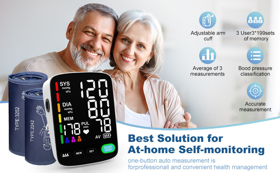 Blood Pressure Machine,Automatic Upper Arm Blood Pressure Monitor